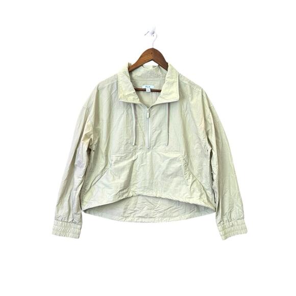 FLX Beige Lightweight Quarter-Zip Windbreaker Pullover Jacket Women’s Size L - Picture 2 of 7